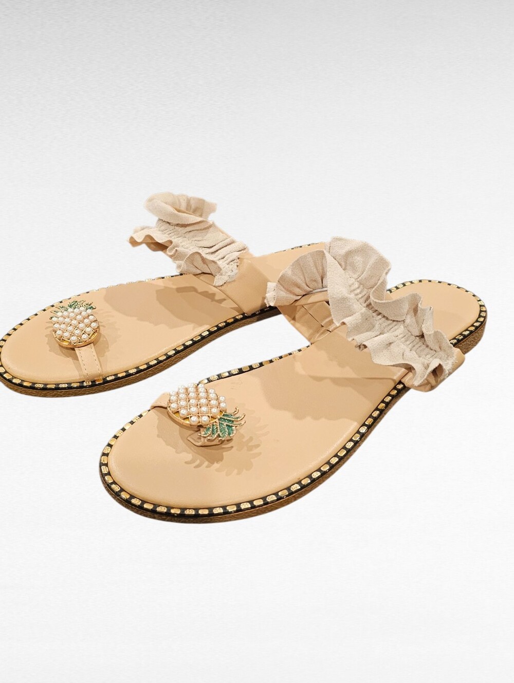 Boho Pineapple Ruffle Sandals Size 9